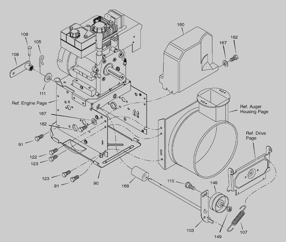 Frame Diagram and Parts List for 622505X0B 2004 Briggs and Stratton Snow Blower